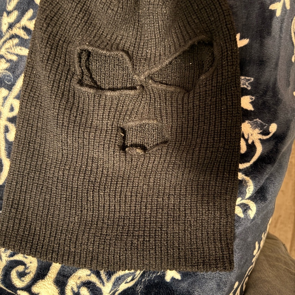 Men's Black Knit Balaclava Sweater Hood